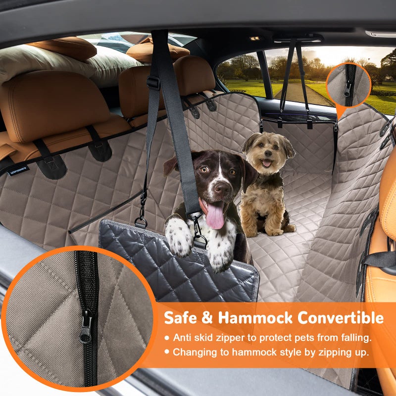 URPOWER Dog Seat Cover Car for Pets 100% Waterproof Pet Hammock 600D Heavy Duty Scratch Proof Nonslip Durable Soft Back Covers Cars Trucks and SUVs - Image 2